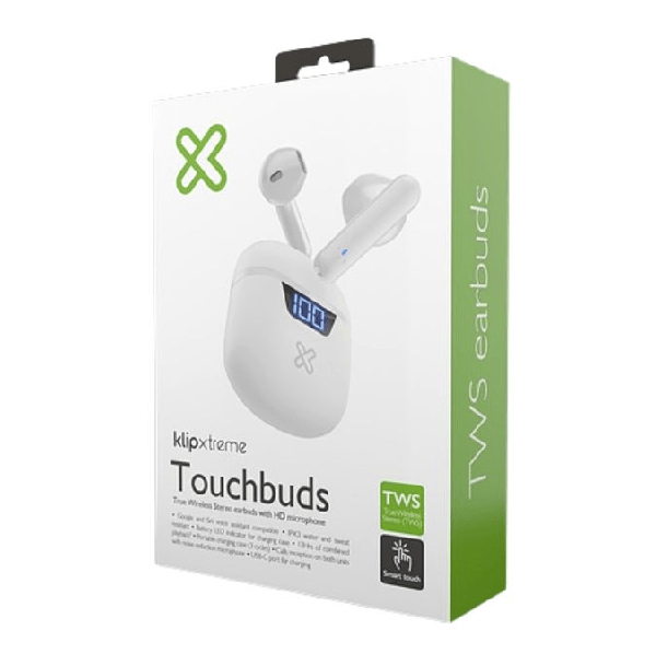 Aud fonos Klip Xtreme Tws Touchbuds Con Bluetooth V5.0 Blanco